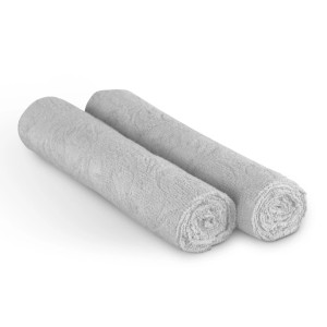 Bestlivings Microfaser Geschirrtücher, 4er-Pack, hellgrau, gerollt.