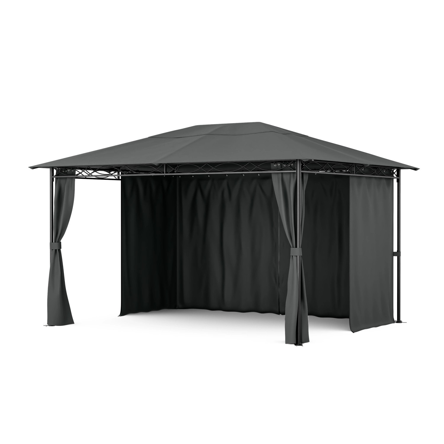 Blumfeldt Mondo 3x4 m Pavillon mit Metallrahmen und 4 Seitenwänden Dunkelgr günstig online kaufen
