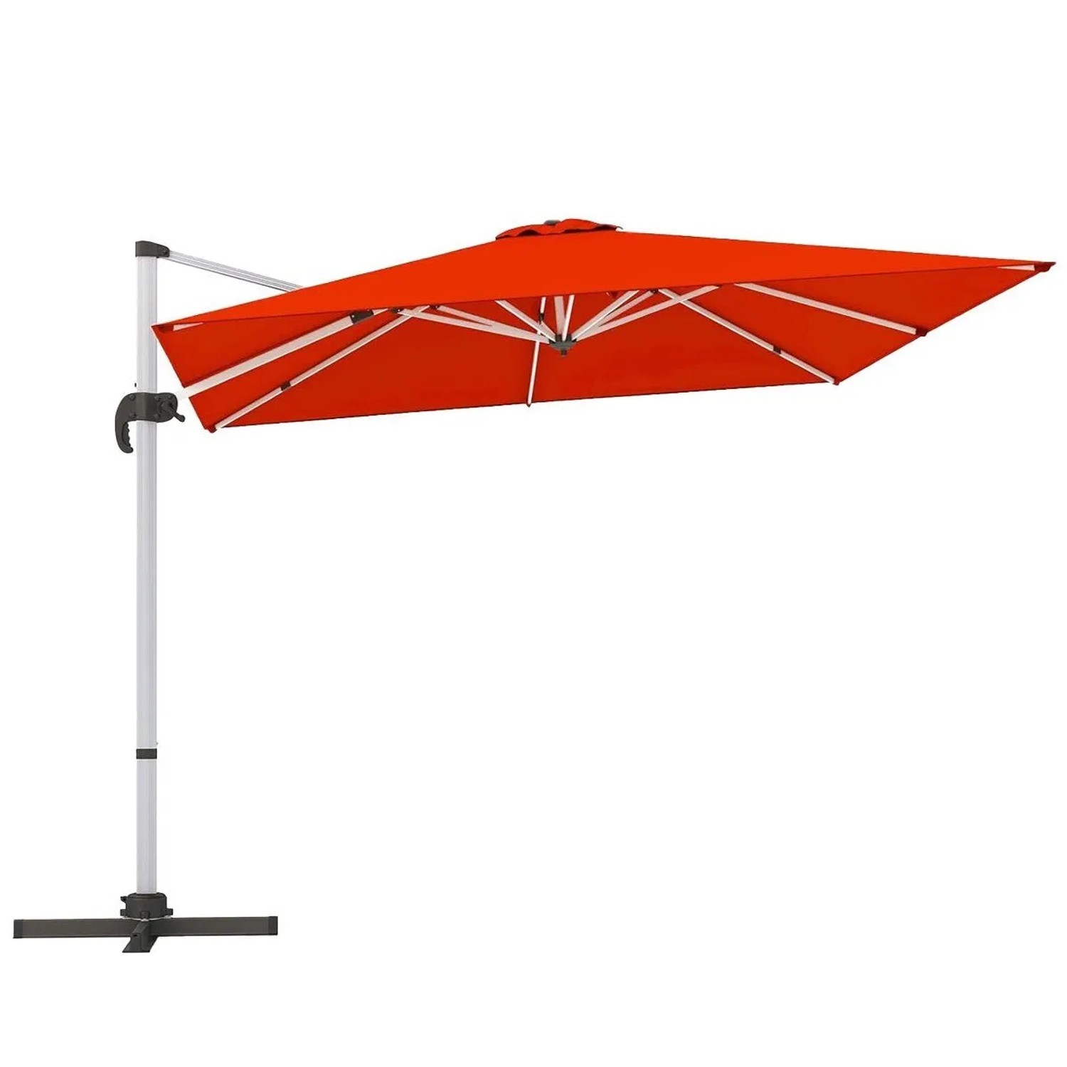 COSTWAY Sonnenschirm Rechteckig 300 x 300 cm Großer Ampelschirm Burgund