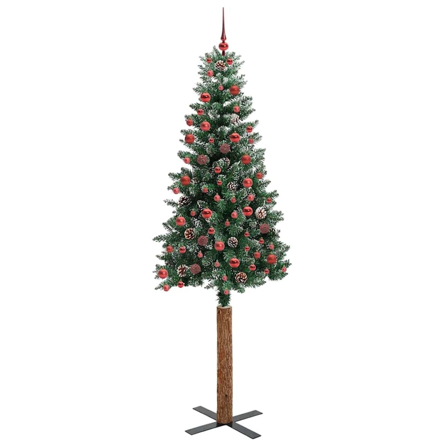 vidaXL Schlanker Weihnachtsbaum mit 300 LEDs Grün und Weiß 210 cm 3394912