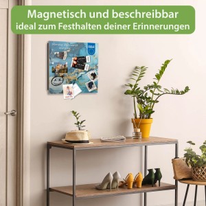 Magnetischer, beschreibbarer Schlüsselkasten Glas mit blauem Marmor und goldenem Dekor im Flur.