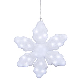 Leuchtende, weiße Lumineo Schneeflocke mit 30 kaltweißen LEDs für die Weihnachtsdekoration im Außenbereich.