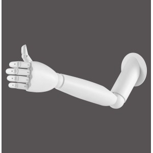 Weiße Just Light Wandlampe „Hold it Arm“ im Retrolook, Arm und Hand verstellbar.