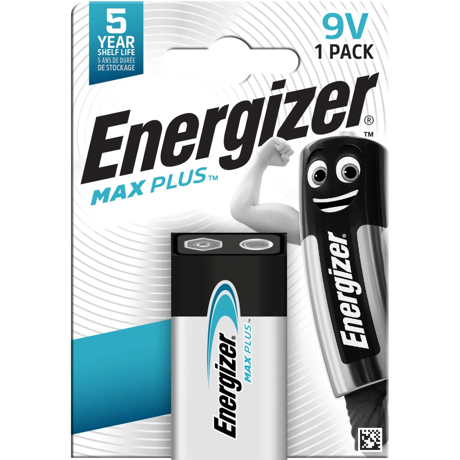 Energizer Max Plus 9V E-Block Alkaline Batterie, 1 Stück, im Blister