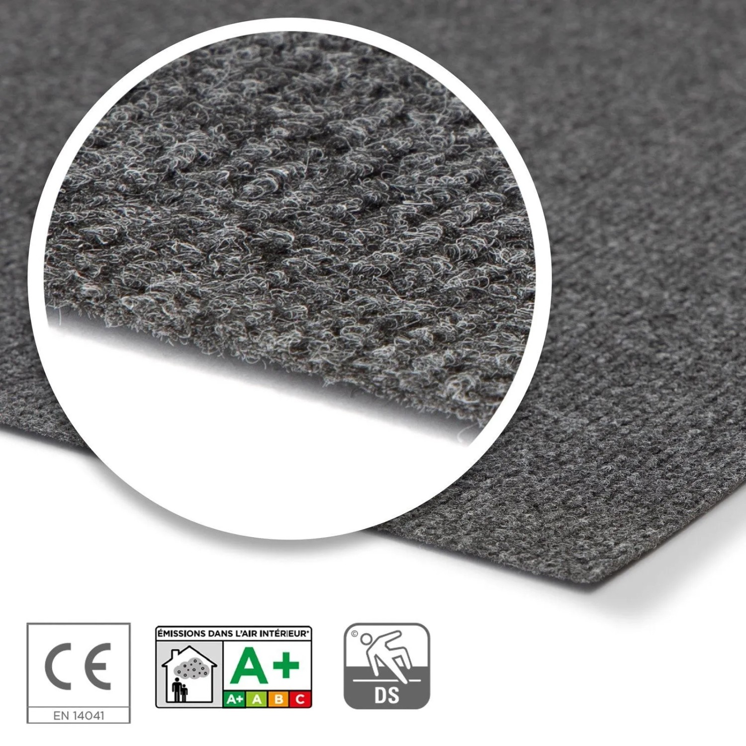 Floordirekt Messeteppich Sintra Pflegeleichter Gangläufer Dunkelgrau 200 x 150 cm_3