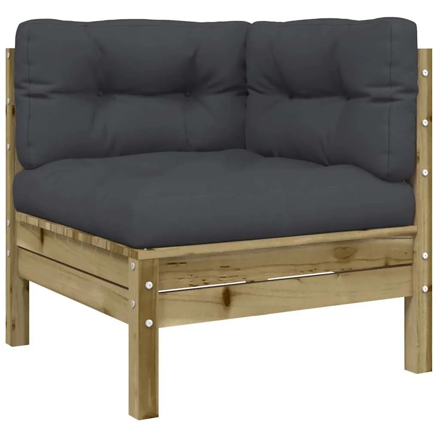 vidaXL Garten-Ecksofa mit Kissen Kiefernholz Imprägniert 838152