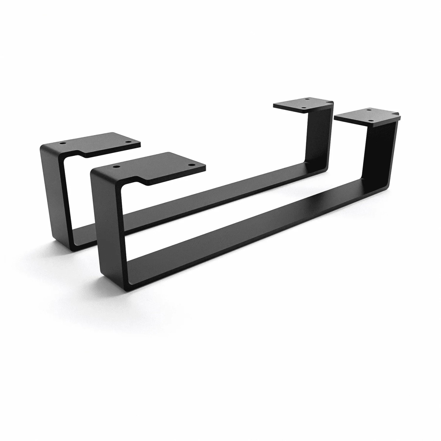 HEVVA Möbelfüße LUXEMBURG 10 cm Hoch 40 cm Tief 2er Set Schwarz