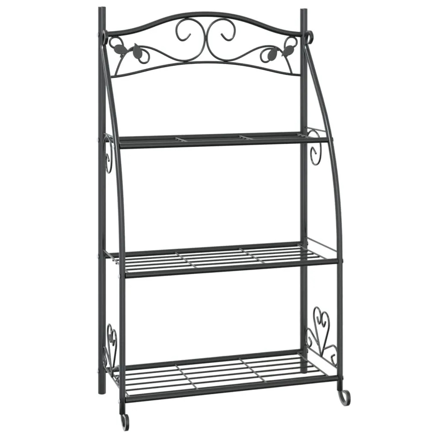 vidaXL Blumenregal Schwarz 56x30x96 cm Stahl 319353