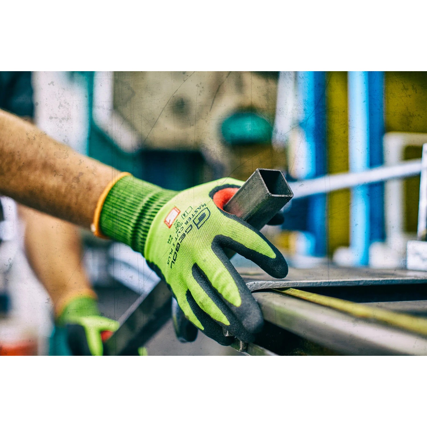 Gebol Arbeitshandschuh Master Cut 5 Plus Gr. 10, grün/schwarz, mit Schnittschutz beim Arbeiten.