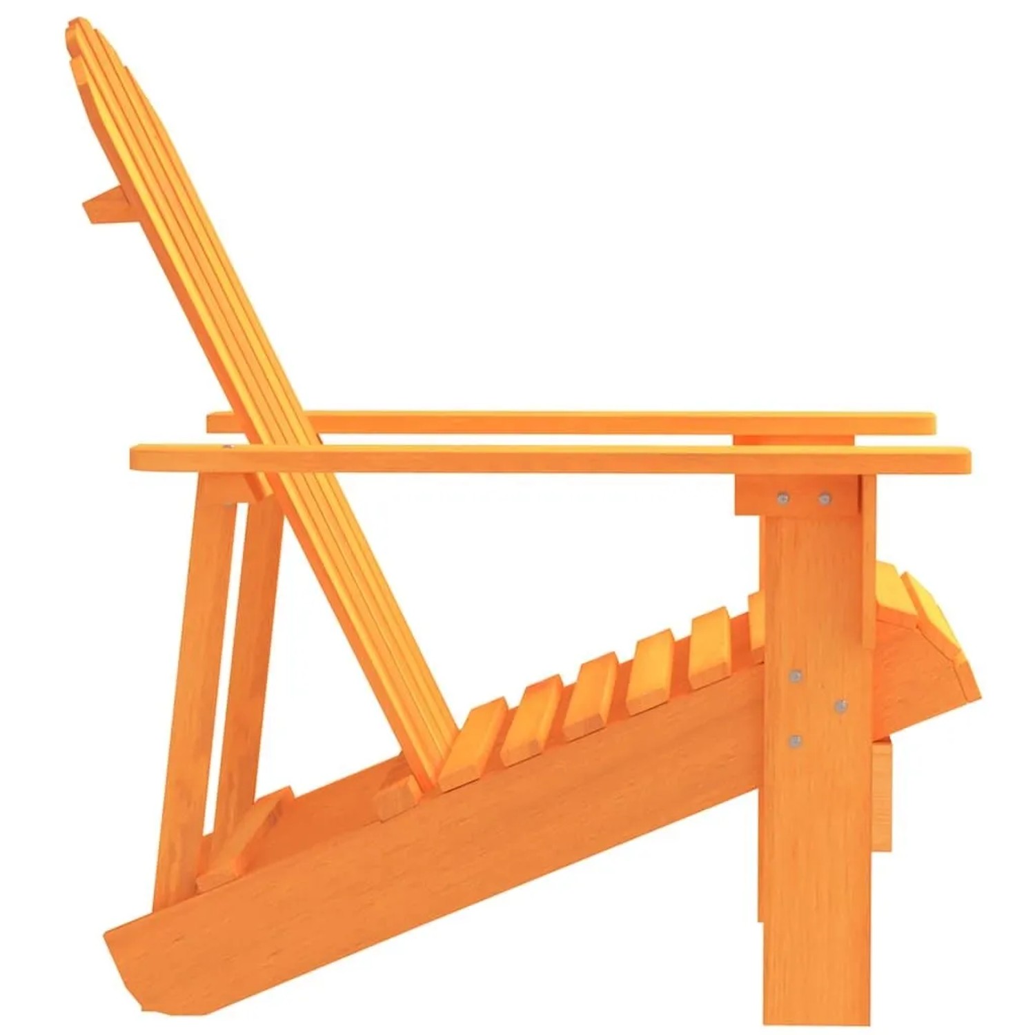 Oranger vidaXL Adirondack-Gartenstuhl aus massivem Tannenholz, Seitenansicht. Ideal für Garten & Terrasse.