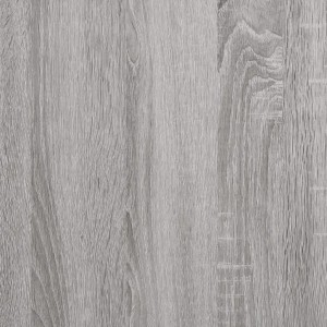 Detailaufnahme der Holzwerkstoff-Oberfläche der Schuhbank in Grau Sonoma.