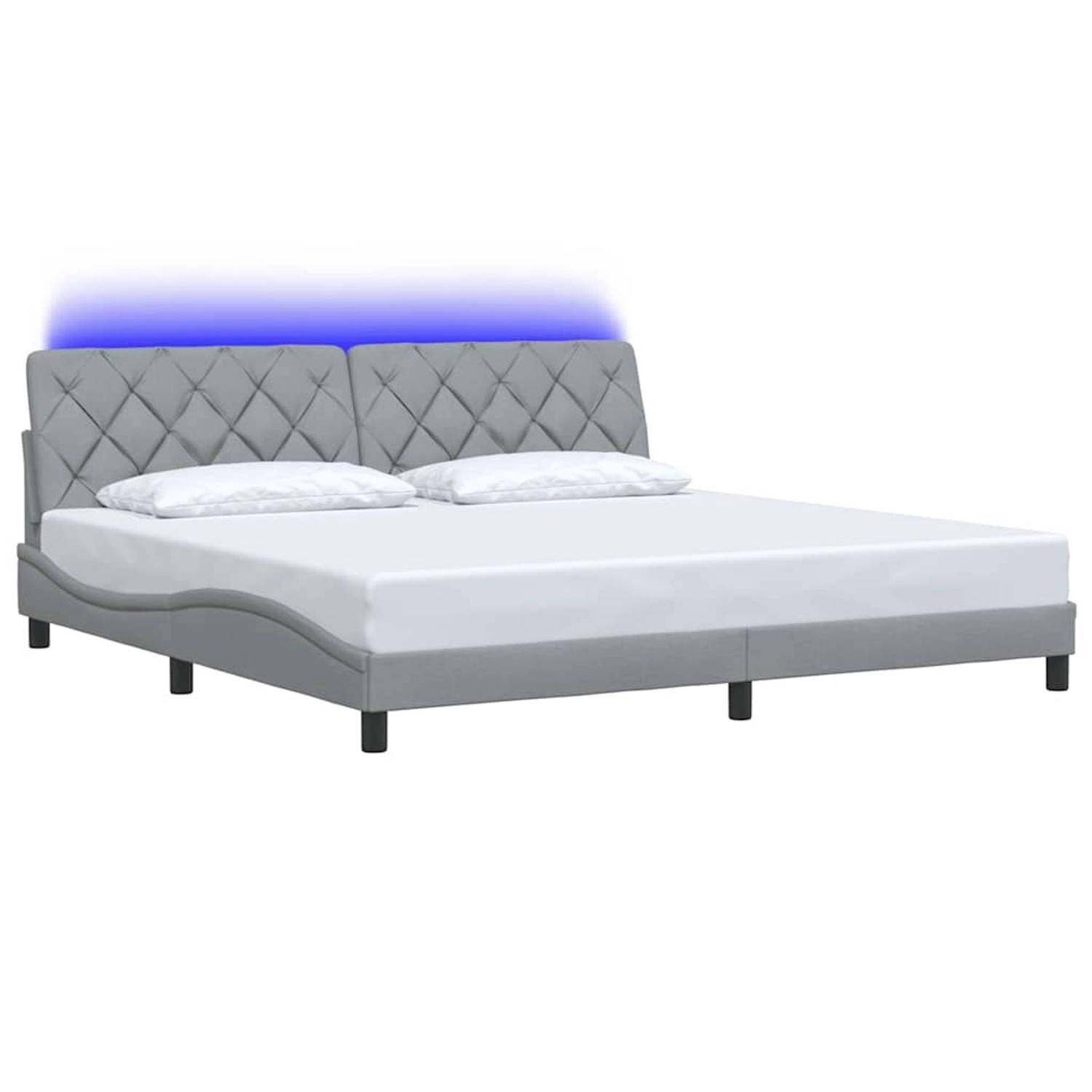 vidaXL Bettgestell mit LED ohne Matratze Hellgrau 200x200 cm Stoff 3310692 günstig online kaufen