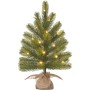 LED Weihnachtsbaum Nagano, Ø 35 cm, 45 cm hoch, mit warmweißen Lichtern und Jute-Fuß.