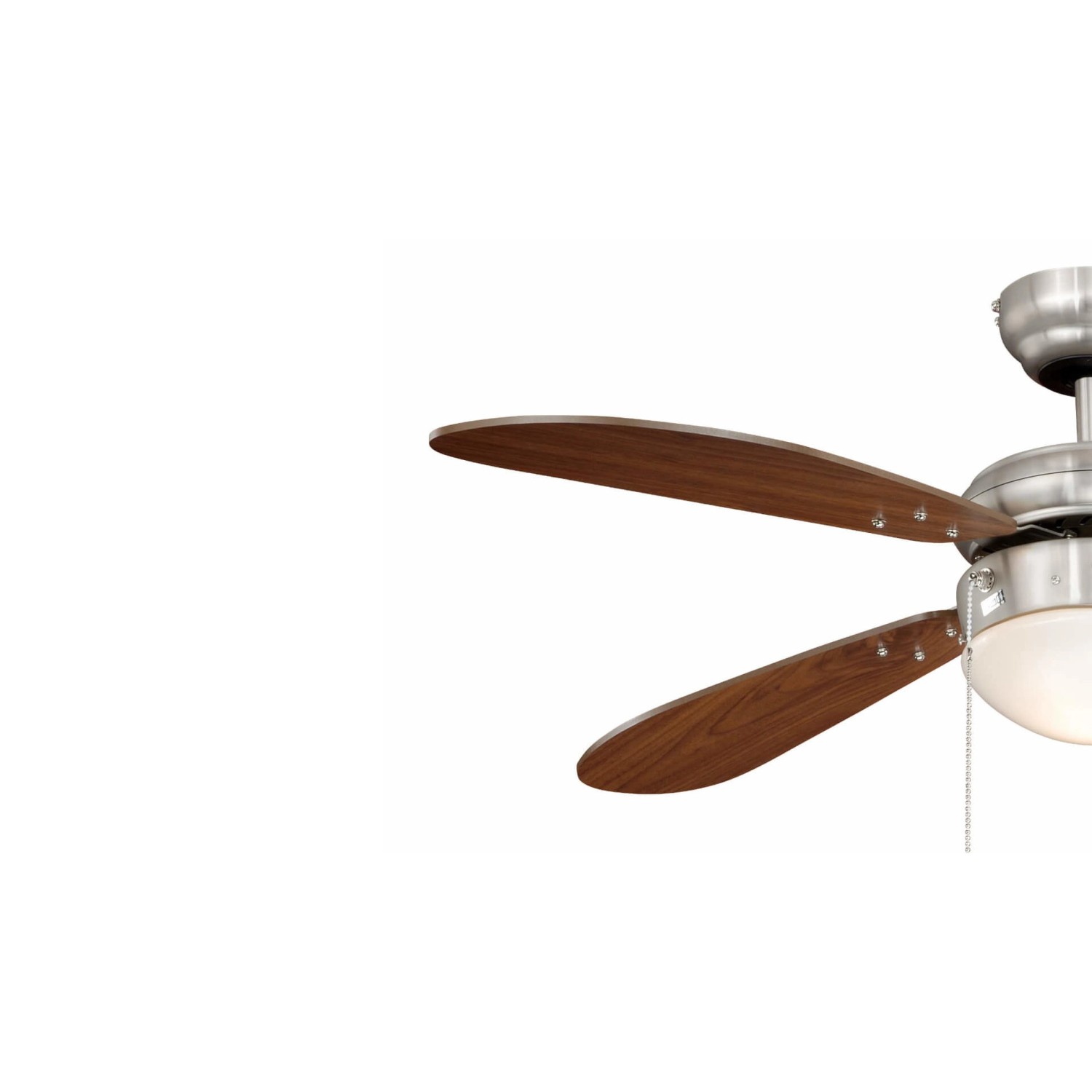 AIRERYDER Deckenventilator Classic, 105 cm, Nickel/Nussbaum, mit Beleuchtung.