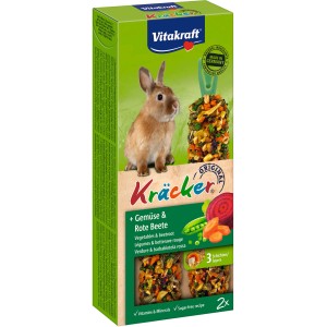 Vitakraft Kräcker Gemüse & Rote Beete für Kaninchen, 2 Stück. Kaninchenfutter mit Gemüse.