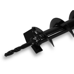EBERTH Erdbohrer 60mm, Gartenbohrer aus Stahl, schwarz. Zubehör für Baumaschinen.