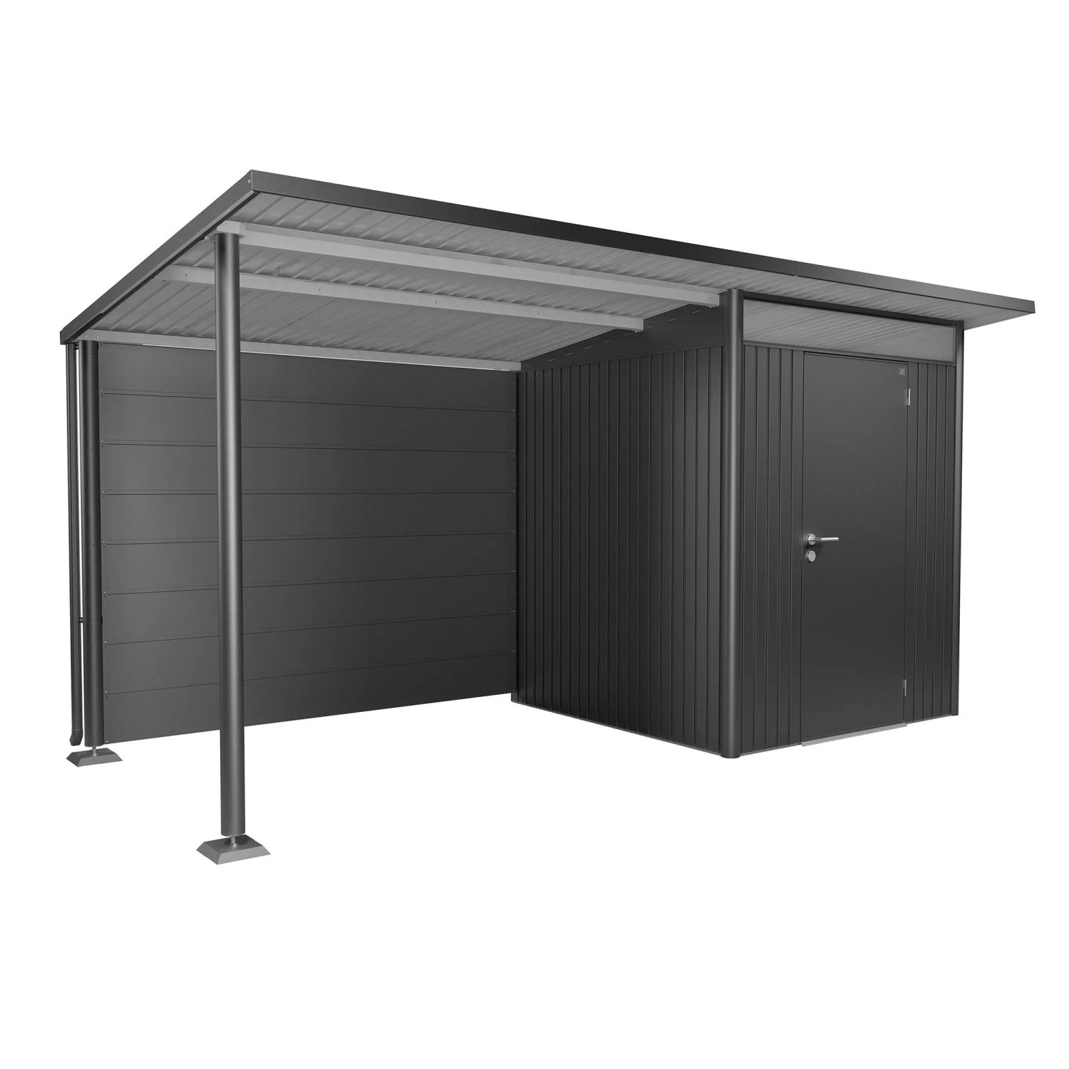 Biohort Rückwand für Seitendach zu AvantGarde Gr. L Dunkelgrau-Metallic