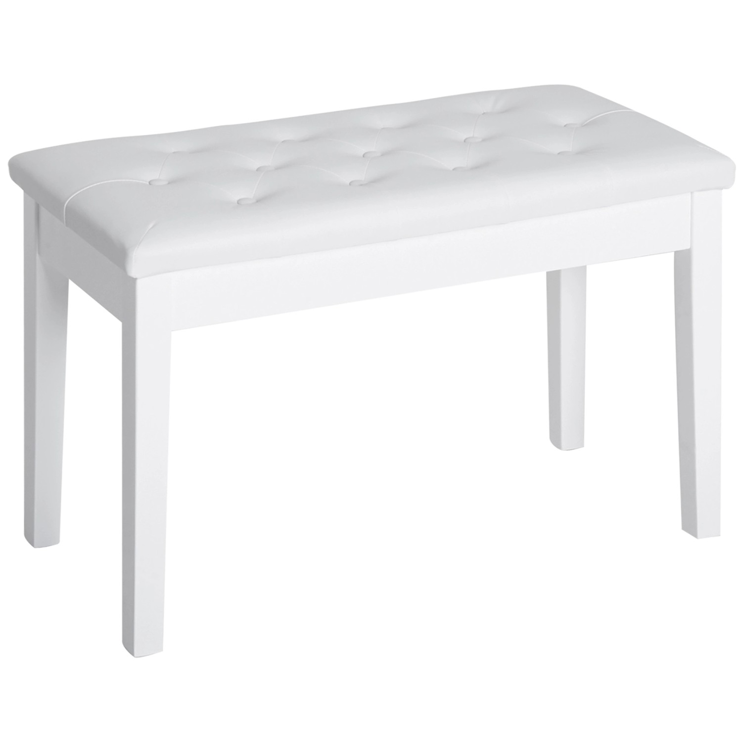 HOMCOM Klavierhocker Stauraum Gummiholz Kunstleder Weiß 76 x 36 x 50 cm