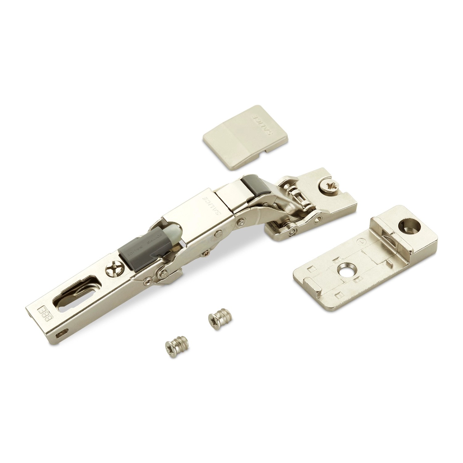 SALICE Universalscharnier für Dünne Türen Ab 8 mm Stärke mit Dämpfung 110 Grad Nickel Matt