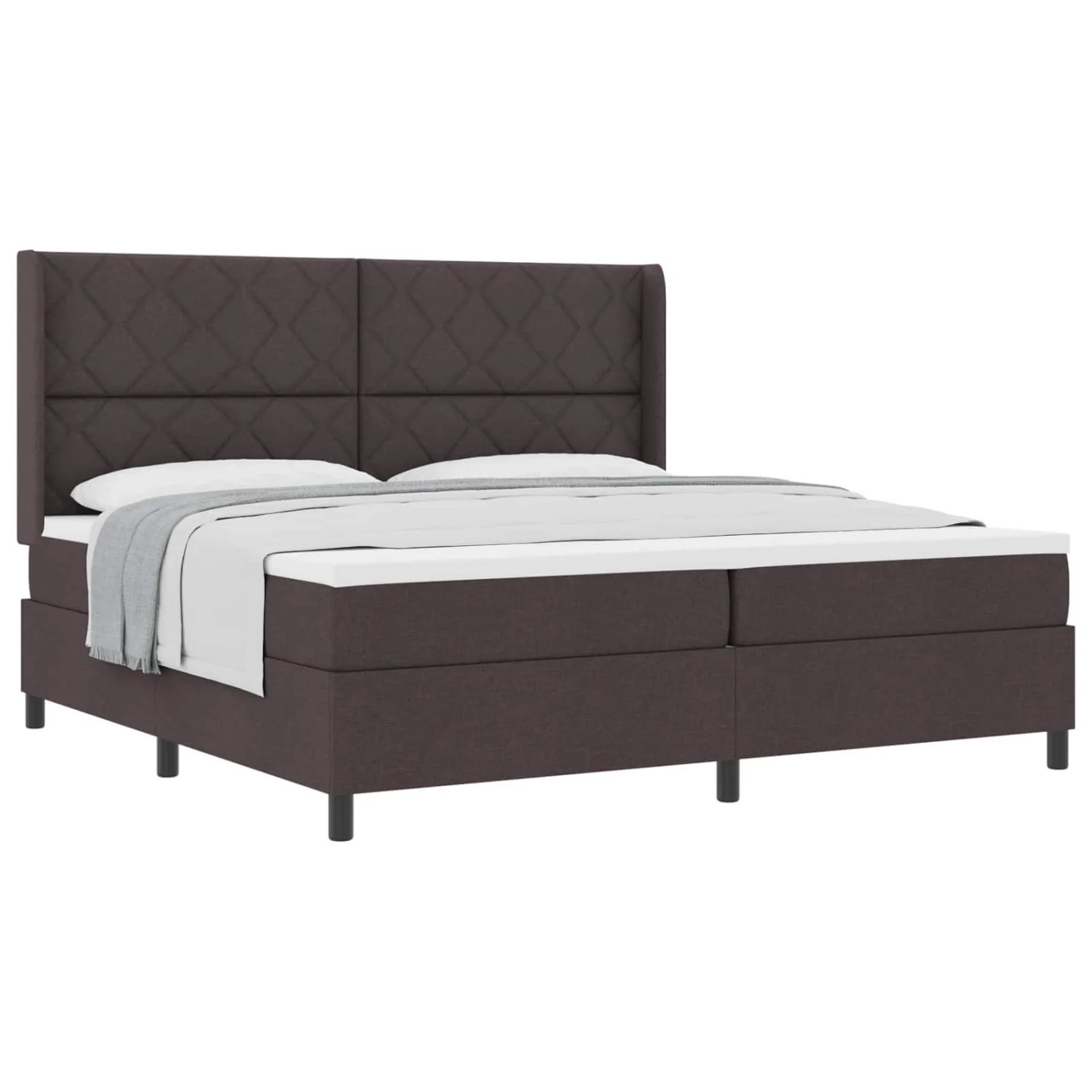 vidaXL Boxspringbett mit Matratze Dunkelbraun 200 x 200 cm Stoff 3341731
