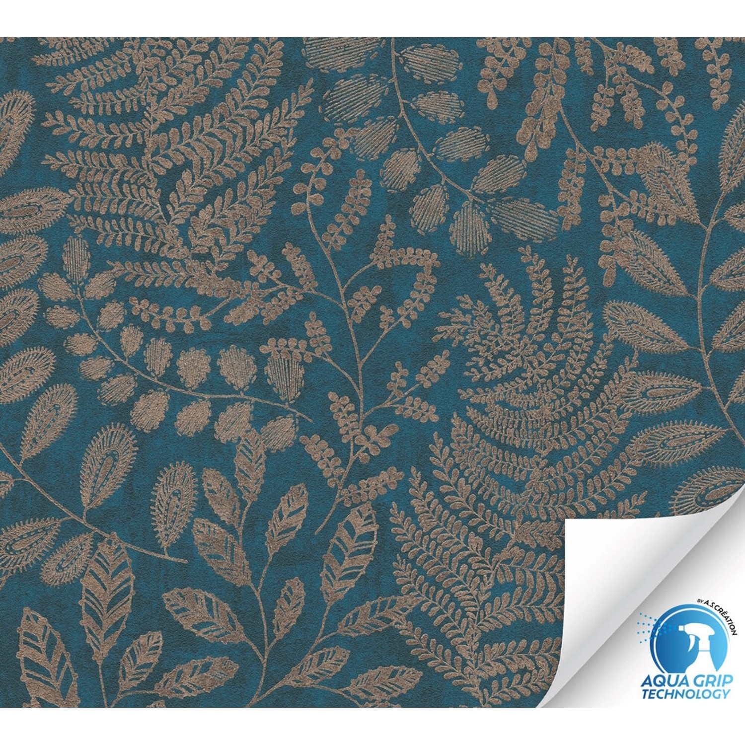 A.S. Création Vorgeleimte Vliestapete Floral in Blau und Braun 10,05 m x 0, günstig online kaufen