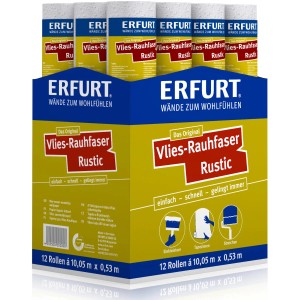 Erfurt Vlies-Rauhfaser Rustic, 12 Rollen überstreichbare Tapete im Karton.