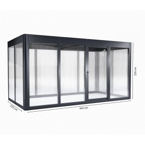 SunElements Gartenhaus SunGarden Select 4.2, anthrazit-metallic, 10,3 m² mit Maßen.