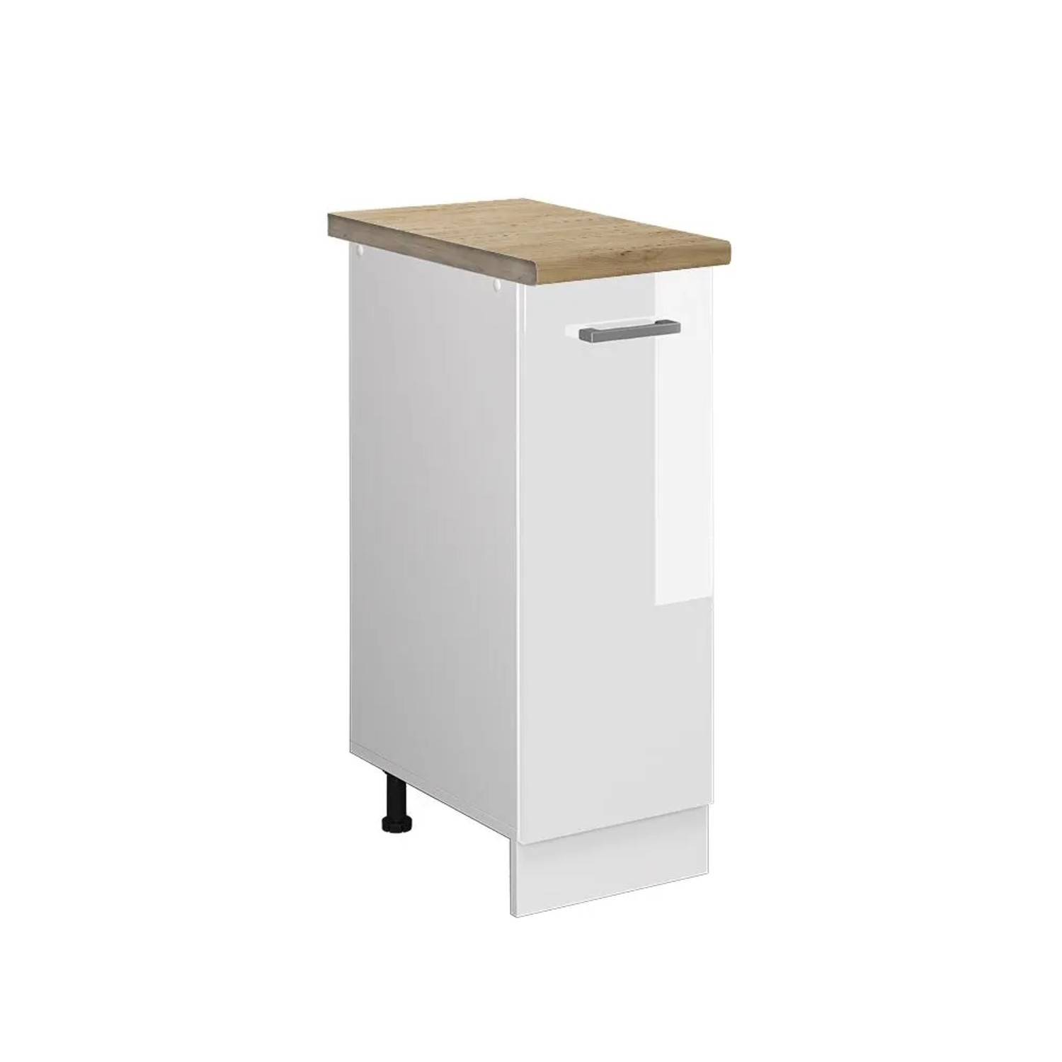 Vicco Apothekerschrank R-Line Medizinschrank für die Küche Weiß Hochglanz Weiß 30 cm AP Eiche