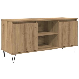 vidaXL TV-Schrank Artisan-Eiche, Holzwerkstoff, mit 2 Türen und 2 Regalen.