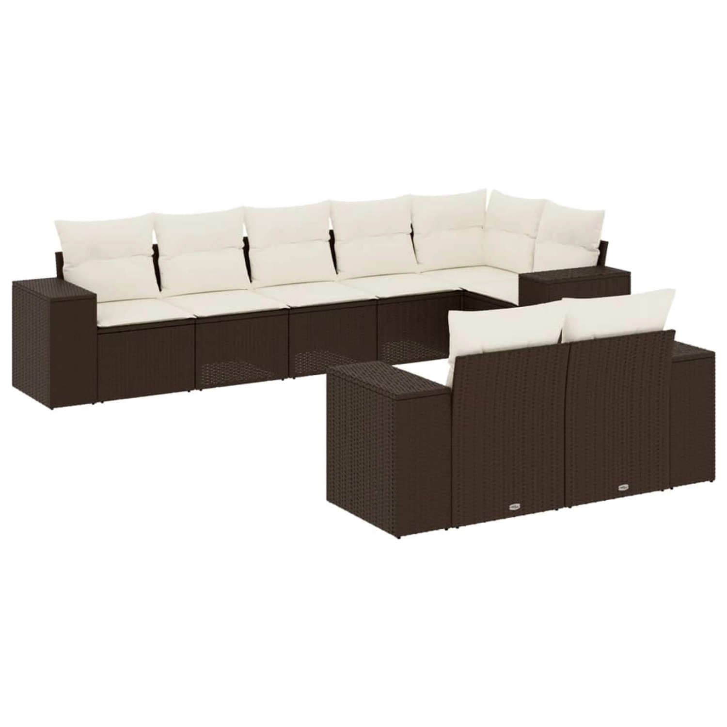 vidaXL 8-Tlg Garten-Sofagarnitur mit Kissen Braun Poly Rattan 3222822 günstig online kaufen