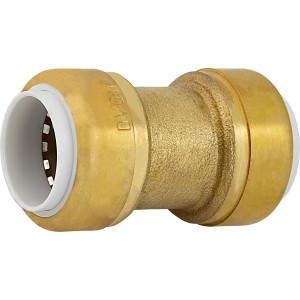 LUX Steckfitting Ø 16 mm, Messing, zur Verbindung von Rohren in Heizungs- und Trinkwasserinstallationen.