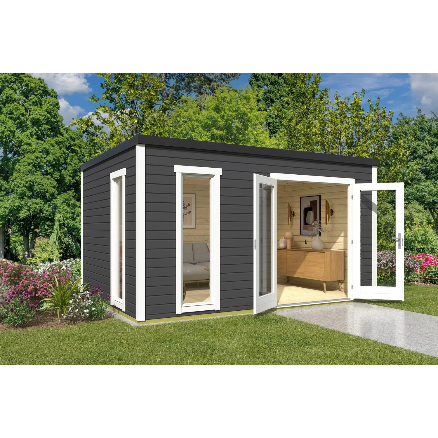 Lasita Gartenhaus Palermo 4 Carbongrau 394,4 cm x 300 cm