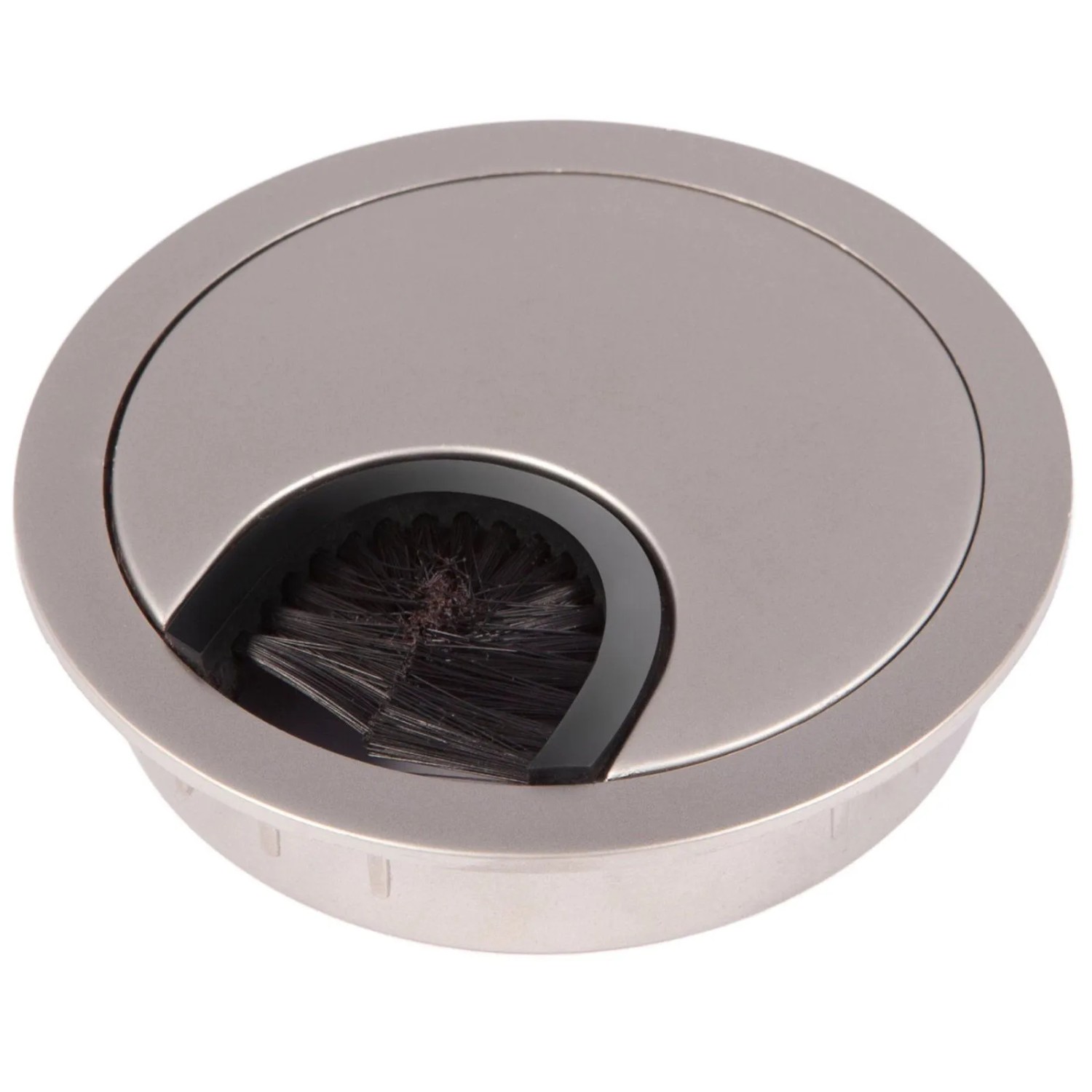 SOTECH Kabeldurchlass Metall Ø68 mm Edelstahloptik Matt mit Bürstendichtung