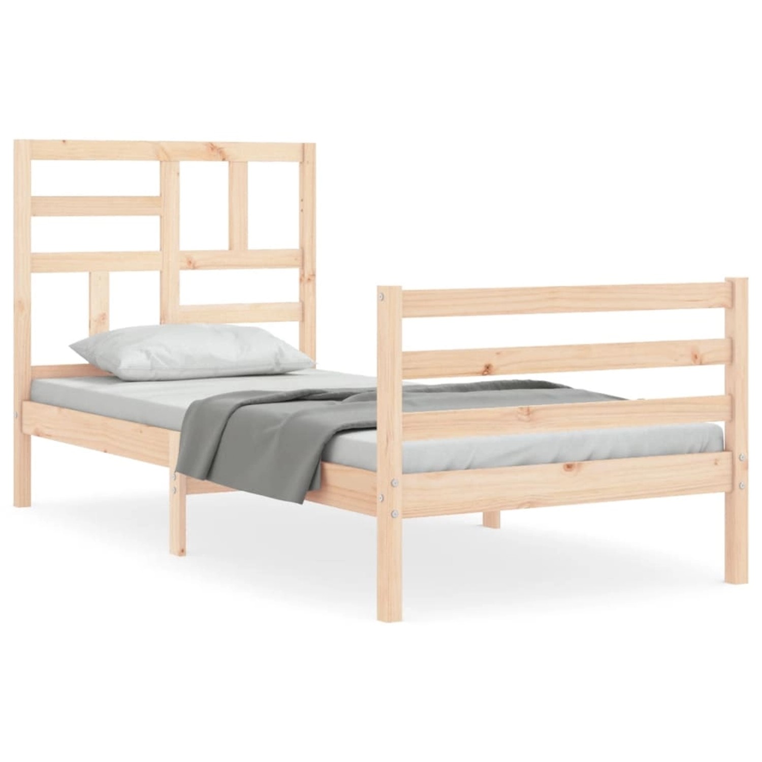 vidaXL Massivholzbett mit Kopfteil 90x200 cm 3194881 günstig online kaufen