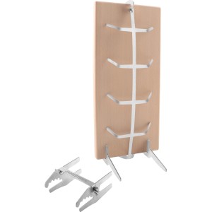 Jamestown Flammlachsbrett Set aus Buchenholz mit Edelstahlhalterung, 32x15cm, für leckeren Grilllachs.