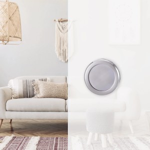 Novadoors Griffmuschel 491 in Edelstahloptik für Glastüren, runde Form.