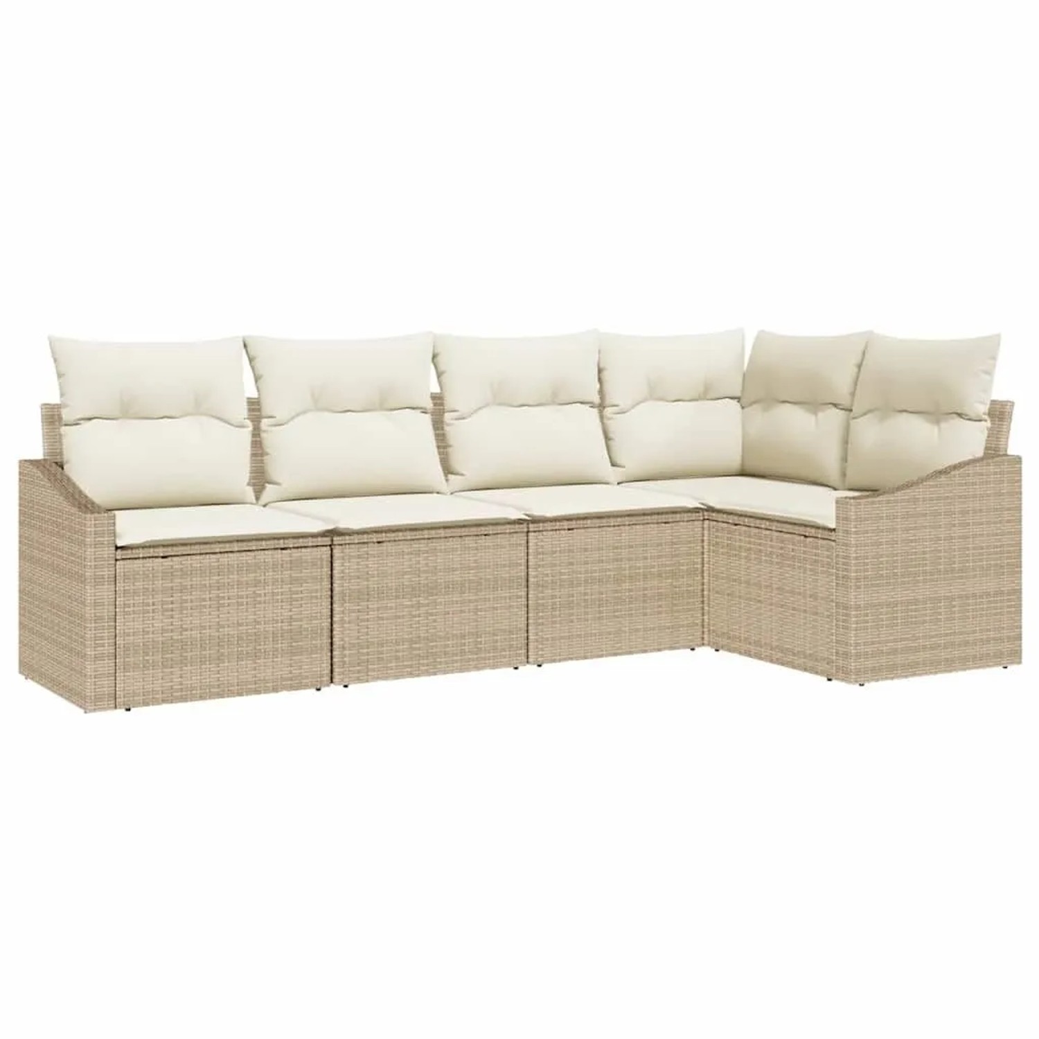 vidaXL Sofa Set mit Kissen 5-Tlg Beige und Creme Poly-Rattan 3355390 günstig online kaufen