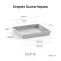 Ecopots Untersetzer Rotterdam, weißgrau, quadratisch, 22 cm. Für Innen- und Außenbereich.
