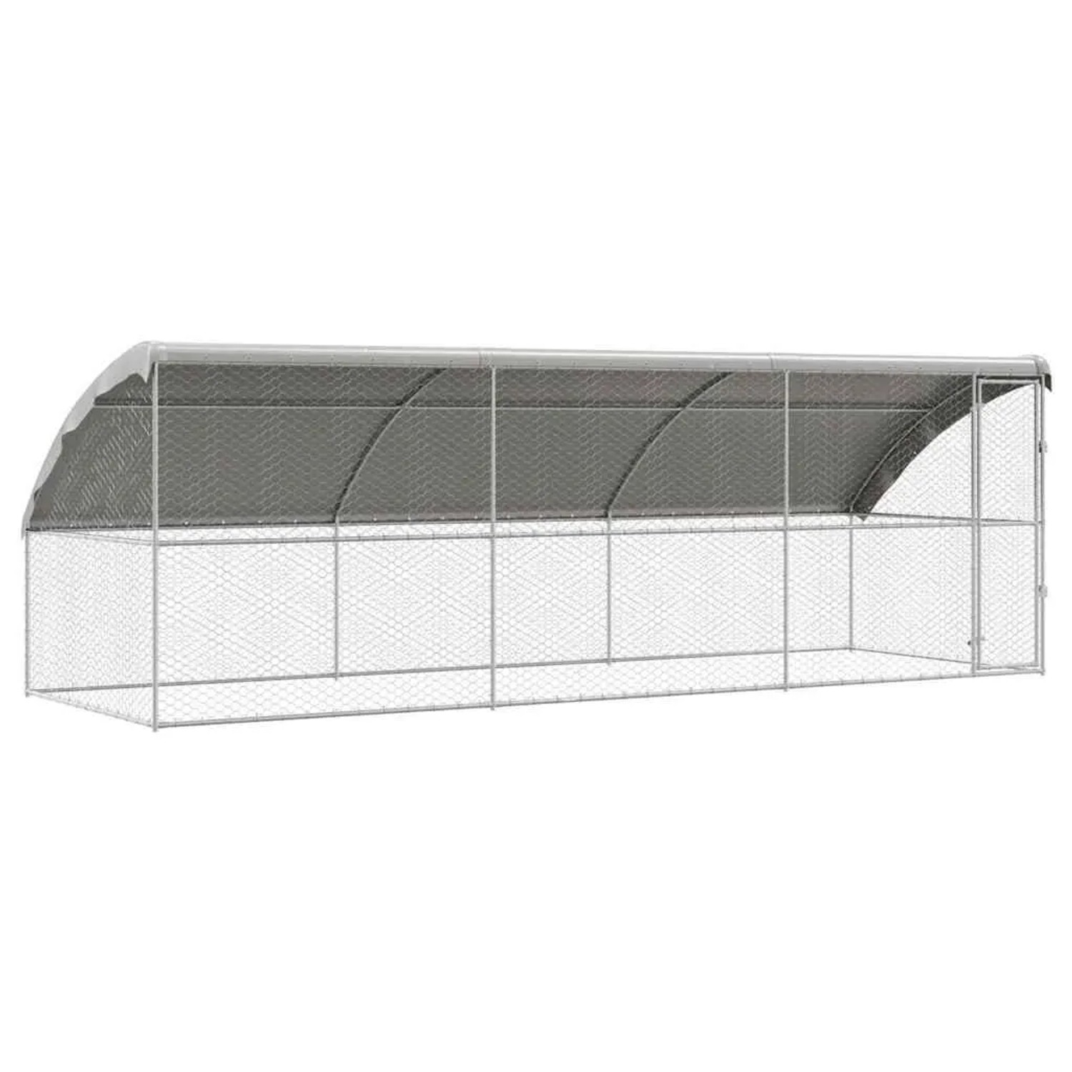 vidaXL Hundekäfig 3-Tlg Silber 6 x 2 x 2 m Verzinkter Stahl 3368329