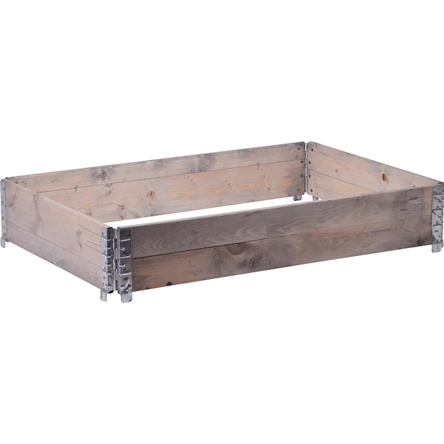 Dobar Pflanzbeet-Umrandung aus Holz, grau, 120x80x20 cm. Rechteckiger Blumenkasten für den Garten.