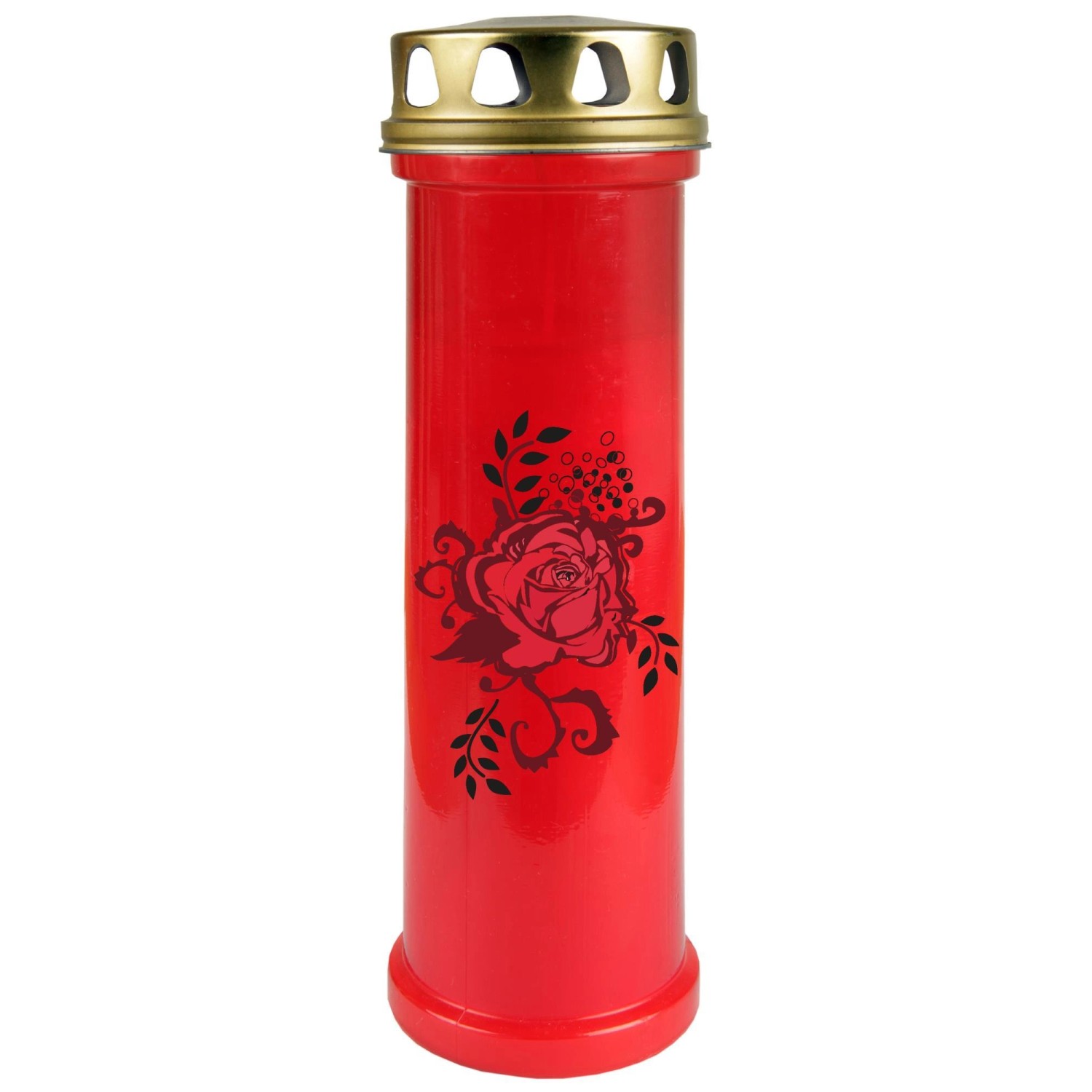 HS Candle Grabkerze Rot 100h Deckel Gold Rose günstig online kaufen