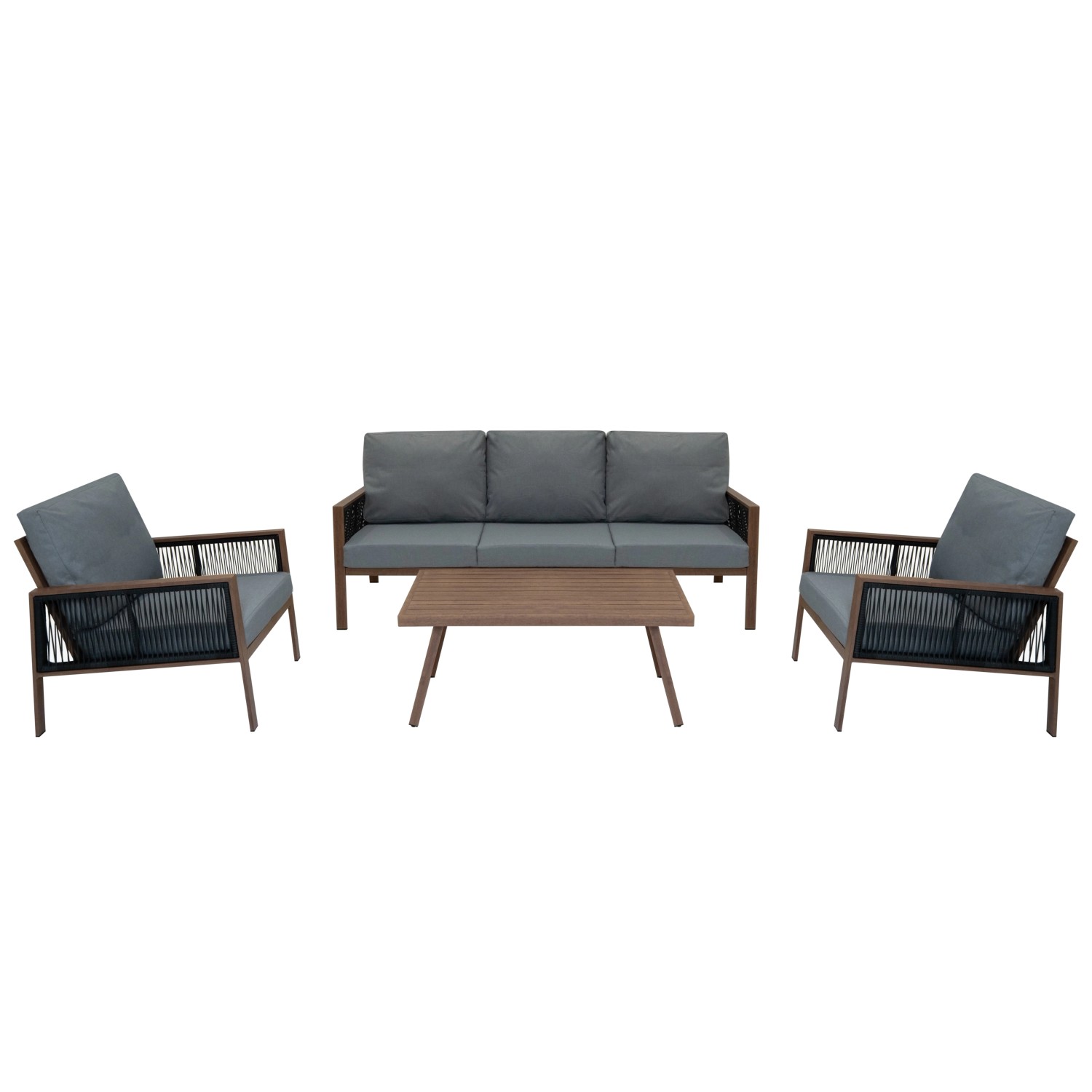 Jardi 4-Teilige Aluminium-Sofagarnitur Holz