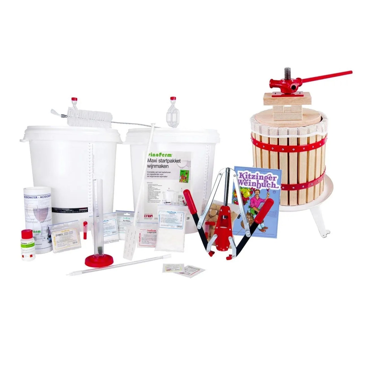 Ich-Zapfe Wein Selber Machen Set Maxi mit Obstpresse 12 Liter