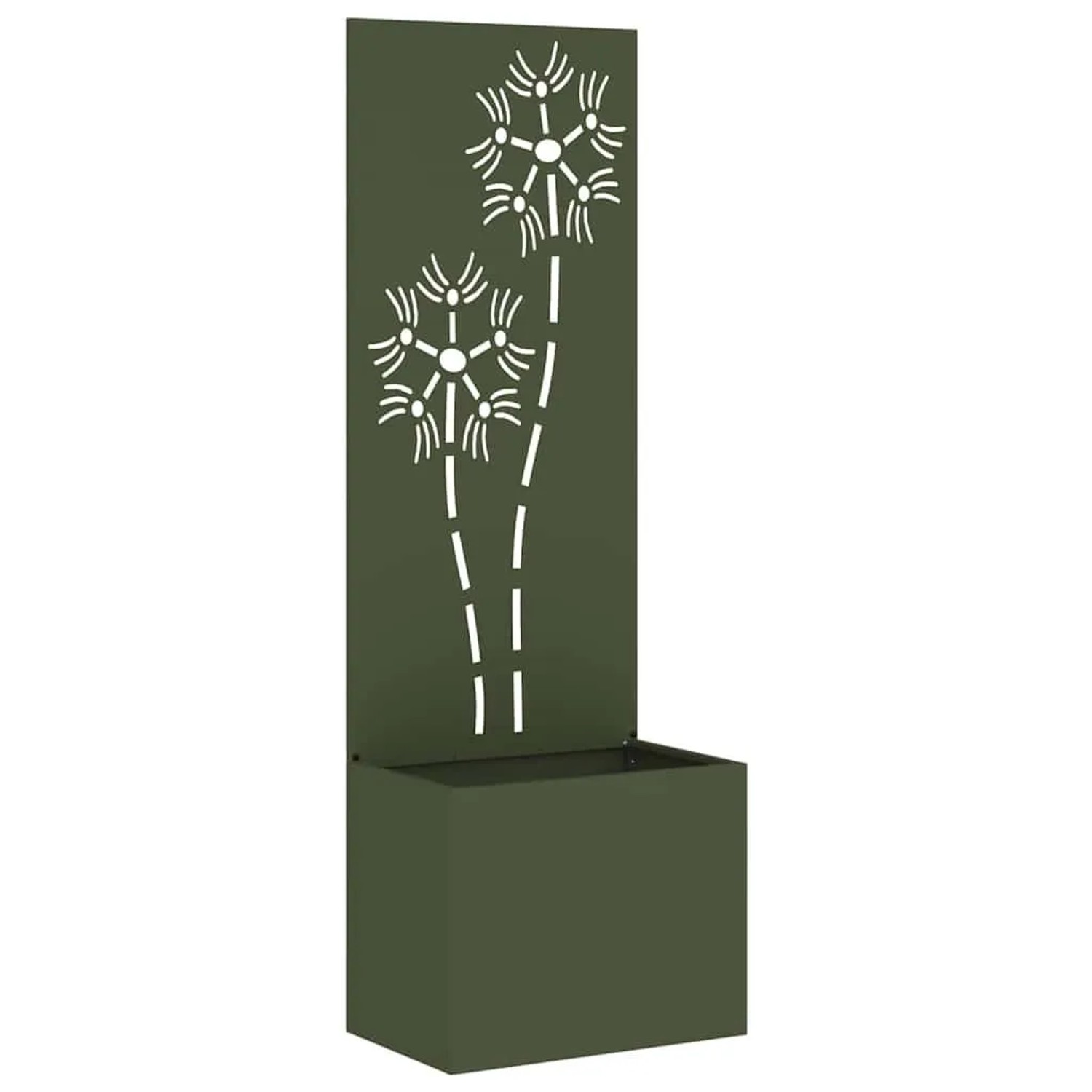 vidaXL Garten Sichtschutz-Leinwand Floral Olivgrün 50 x 140 cm 876437
