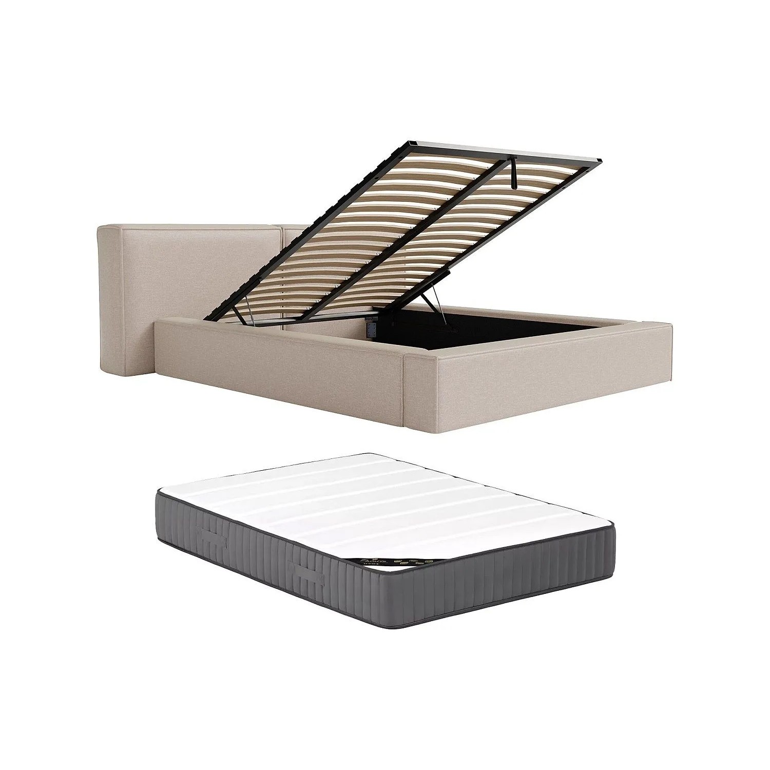 Vente-unique Bett Mit Bettkasten Timano Beige 206 cm