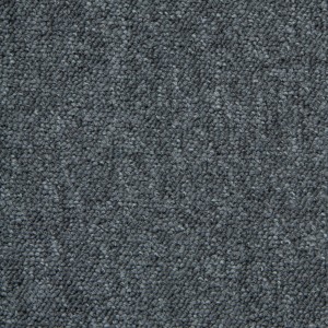 Graue, selbstliegende Schatex Teppichfliese mit Schlingenstruktur für Büro und Arbeitszimmer.