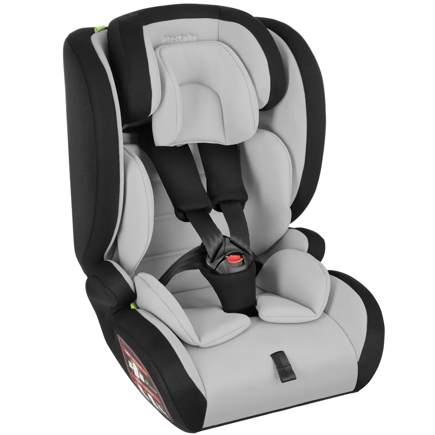 Tectake Autositz Sophie I Size Zulassung  Mit Seitenaufprallschutz Mit Herausnehmbarem Sitzverkleinerer  47 x 47 x 80 50 cm Hellgrau Schwarz