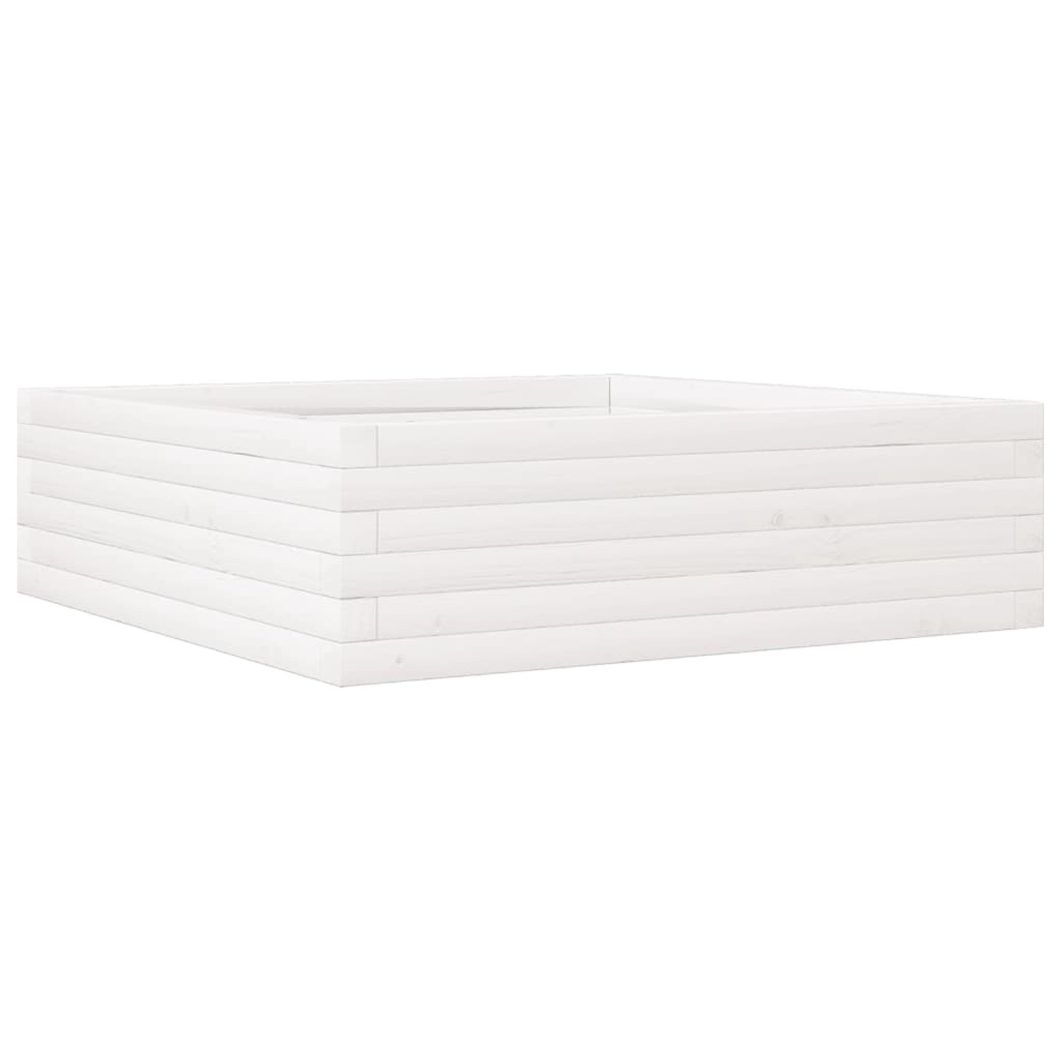 vidaXL Pflanzkübel Weiß 80x80x23 cm Massivholz Kiefer 847199 günstig online kaufen