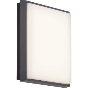 Quadratische AEG LED-Wandleuchte Letan in Anthrazit, 24x24cm, für den Außenbereich.