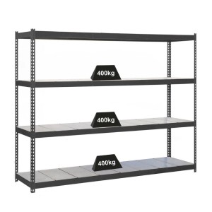 PROREGAL Schwerlastregal Metal Yeti, 200x180x75 cm, Fachlast 400 kg, Anthrazit.